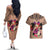 Polynesian Couples Matching Off The Shoulder Long Sleeve Dress and Hawaiian Shirt Dog Lover With German Shepherd - Sunset At The Beach Brown Ver LT7 - Polynesian Pride