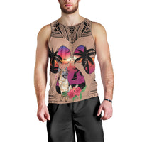 Polynesian Men Tank Top Dog Lover With German Shepherd - Sunset At The Beach Brown Ver LT7 - Polynesian Pride