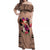 Polynesian Off Shoulder Maxi Dress Dog Lover With German Shepherd - Sunset At The Beach Brown Ver LT7 Women Brown - Polynesian Pride