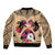 Polynesian Sleeve Zip Bomber Jacket Dog Lover With Samoyed - Sunset At The Beach LT7 - Polynesian Pride