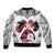 Polynesian Bomber Jacket Dog Lover With Samoyed - Sunset At The Beach White Ver LT7 - Polynesian Pride