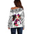 Polynesian Off Shoulder Sweater Dog Lover With Samoyed - Sunset At The Beach White Ver LT7 - Polynesian Pride