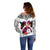 Polynesian Off Shoulder Sweater Dog Lover With Samoyed - Sunset At The Beach White Ver LT7 - Polynesian Pride