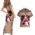 Polynesian Couples Matching Short Sleeve Bodycon Dress and Hawaiian Shirt Dog Lover With Samoyed - Sunset At The Beach Brown Ver LT7 - Polynesian Pride