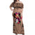 Polynesian Off Shoulder Maxi Dress Dog Lover With Samoyed - Sunset At The Beach Brown Ver LT7 Women Brown - Polynesian Pride