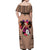 Polynesian Off Shoulder Maxi Dress Dog Lover With Samoyed - Sunset At The Beach Brown Ver LT7 - Polynesian Pride