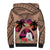 Polynesian Sherpa Hoodie Dog Lover With Samoyed - Sunset At The Beach Brown Ver LT7 - Polynesian Pride