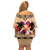 Polynesian Off Shoulder Short Dress Dog Lover With Shiba Inu - Sunset At The Beach LT7 - Polynesian Pride