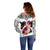 Polynesian Off Shoulder Sweater Dog Lover With Shiba Inu - Sunset At The Beach White Ver LT7 - Polynesian Pride