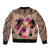 Polynesian Bomber Jacket Dog Lover With Shiba Inu - Sunset At The Beach Brown Ver LT7 - Polynesian Pride