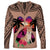 Polynesian Long Sleeve Shirt Dog Lover With Shiba Inu - Sunset At The Beach Brown Ver LT7 - Polynesian Pride