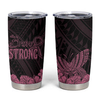 Polynesian Breast Cancer Awareness Tumbler Cup Floral Butterfly LT7 Pink - Polynesian Pride