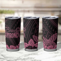Polynesian Breast Cancer Awareness Tumbler Cup Floral Butterfly LT7 - Polynesian Pride