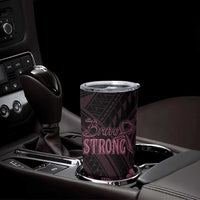 Polynesian Breast Cancer Awareness Tumbler Cup Floral Butterfly LT7 - Polynesian Pride
