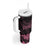 Polynesian Breast Cancer Awareness Tumbler With Handle Floral Butterfly