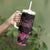 Polynesian Breast Cancer Awareness Tumbler With Handle Floral Butterfly