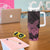 Polynesian Breast Cancer Awareness Tumbler With Handle Floral Butterfly