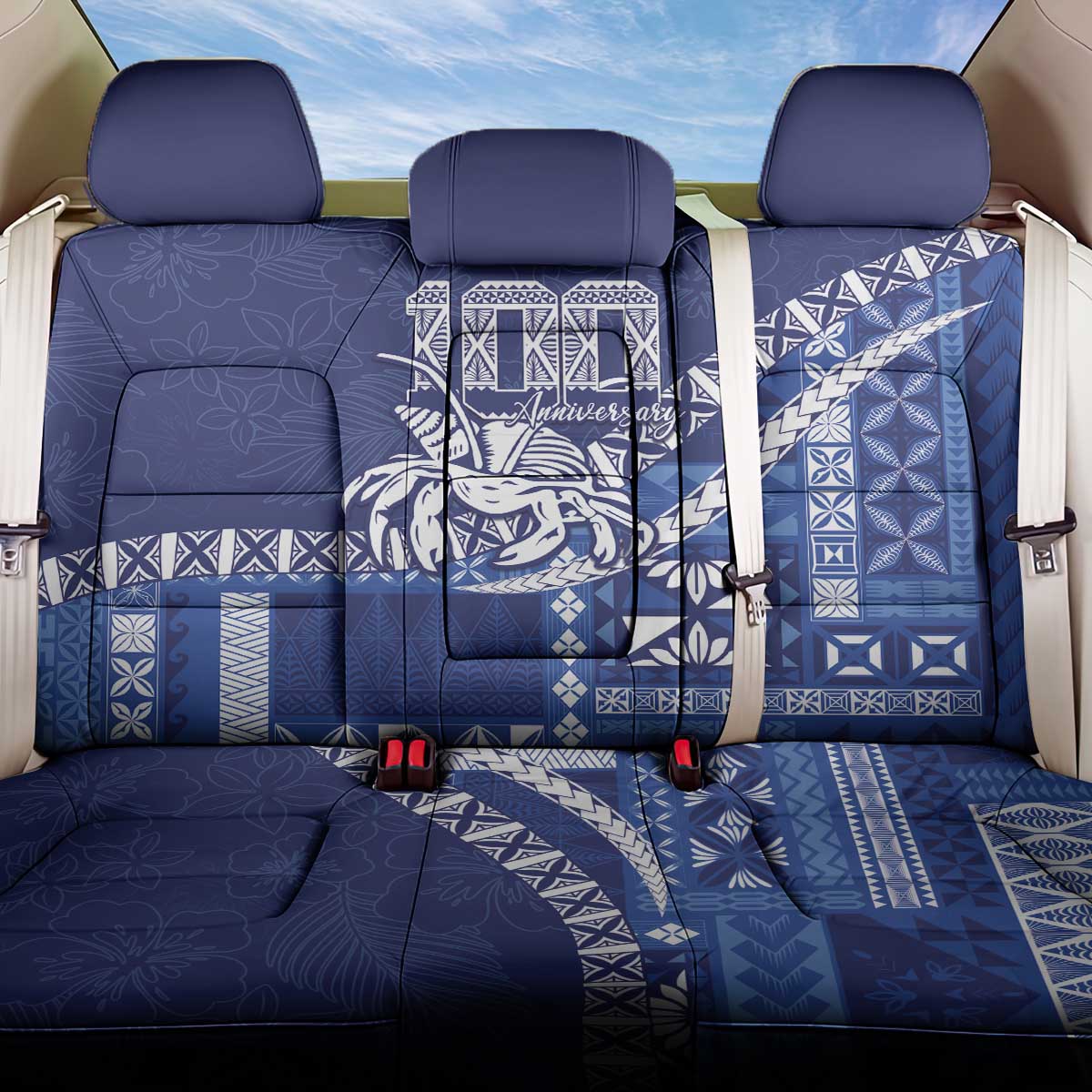 Queen Salote College 100th Anniversary Back Car Seat Cover QSC Royal Girls LT7 One Size Royal Blue - Polynesian Pride