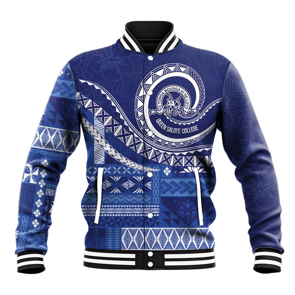 Queen Salote College 100th Anniversary Baseball Jacket QSC Royal Girls LT7 Unisex Royal Blue - Polynesian Pride