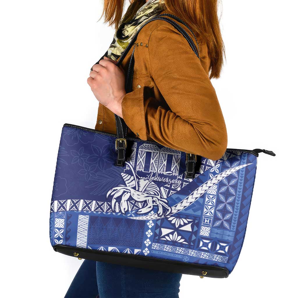 Queen Salote College 100th Anniversary Leather Tote Bag QSC Royal Girls LT7 Royal Blue - Polynesian Pride