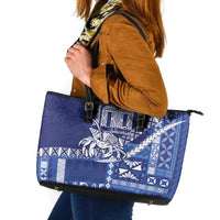 Queen Salote College 100th Anniversary Leather Tote Bag QSC Royal Girls LT7 Royal Blue - Polynesian Pride