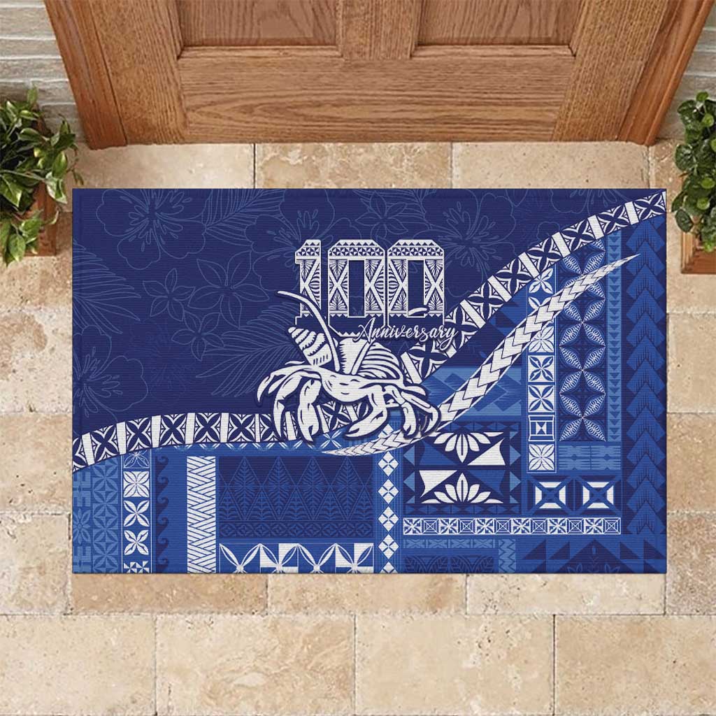 Queen Salote College 100th Anniversary Rubber Doormat QSC Royal Girls LT7 Royal Blue - Polynesian Pride