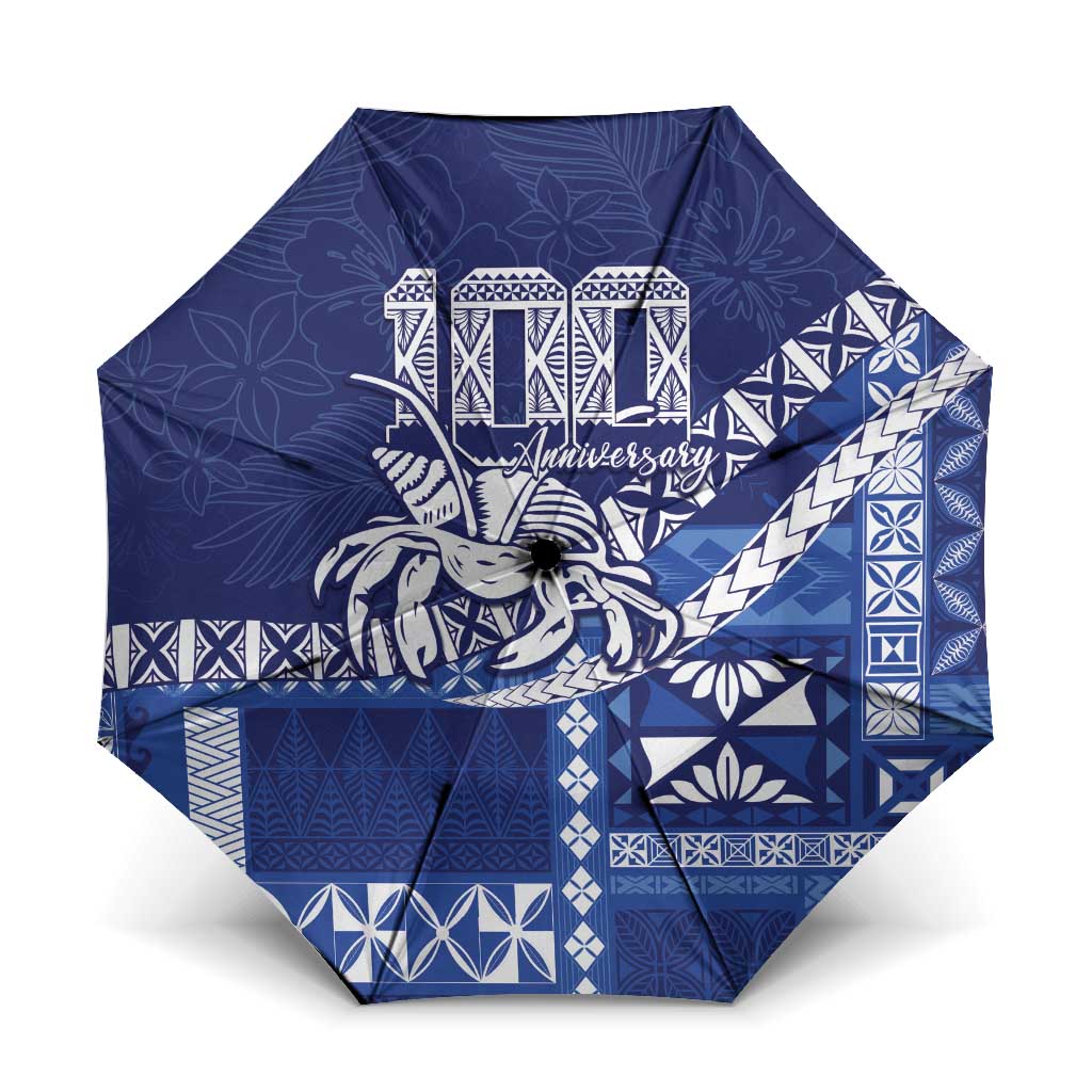 Queen Salote College 100th Anniversary Umbrella QSC Royal Girls LT7 One Size Folded 11.42 inch Opened Diameter 37.4 inch Royal Blue - Polynesian Pride