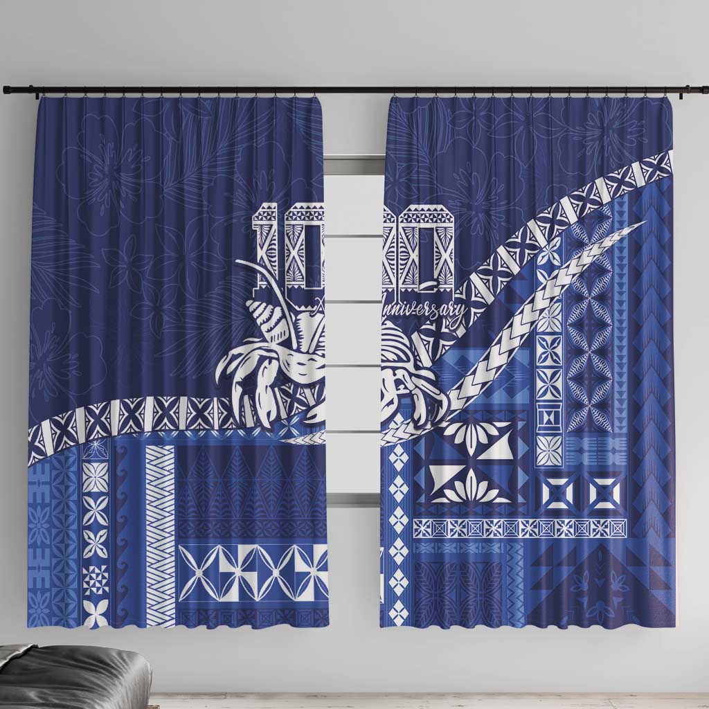 Queen Salote College 100th Anniversary Window Curtain QSC Royal Girls LT7 With Hooks Royal Blue - Polynesian Pride