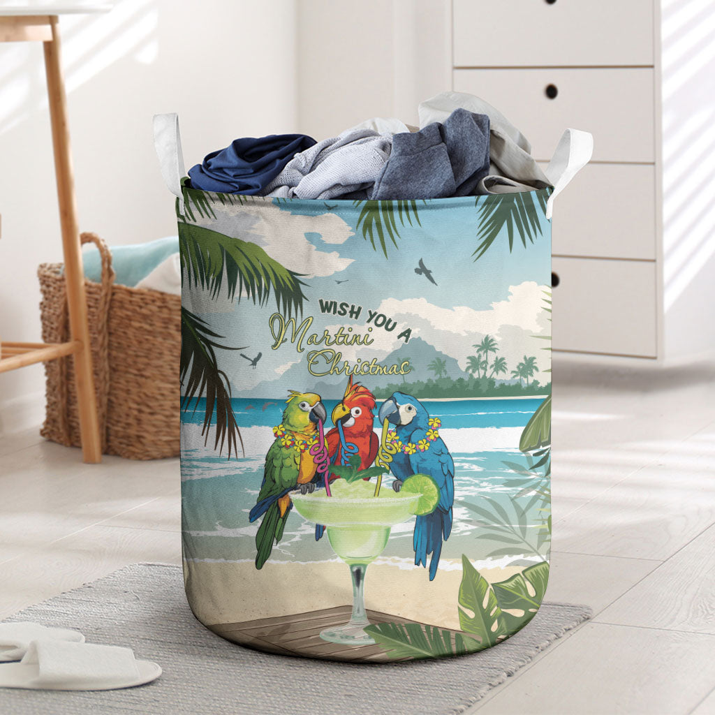 Wish You A Merry Martini Christmas Laundry Basket Cocktail Parrot-dise LT7 Multicolor - Polynesian Pride