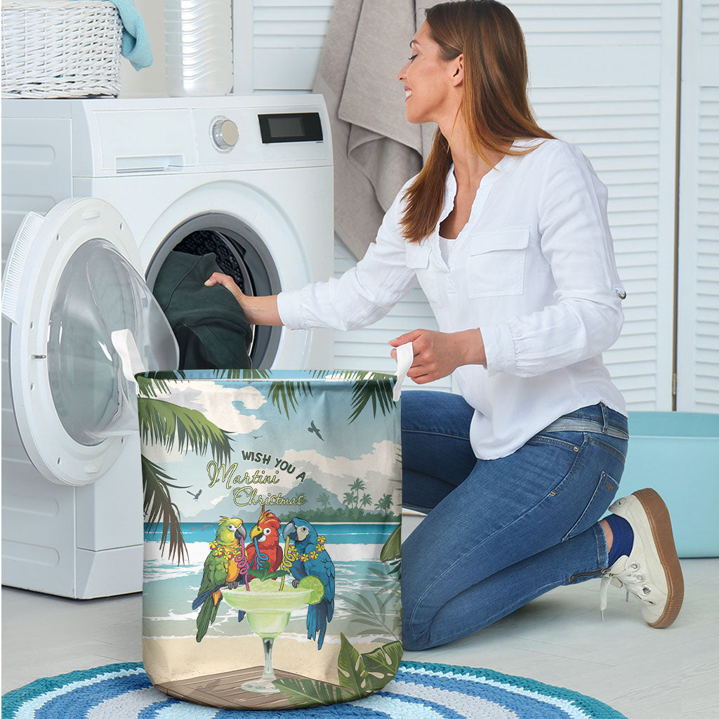 Wish You A Merry Martini Christmas Laundry Basket Cocktail Parrot-dise LT7 - Polynesian Pride