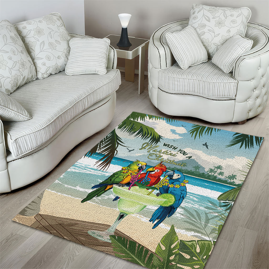 Wish You A Merry Martini Christmas Area Rug Cocktail Parrot-dise LT7 - Polynesian Pride