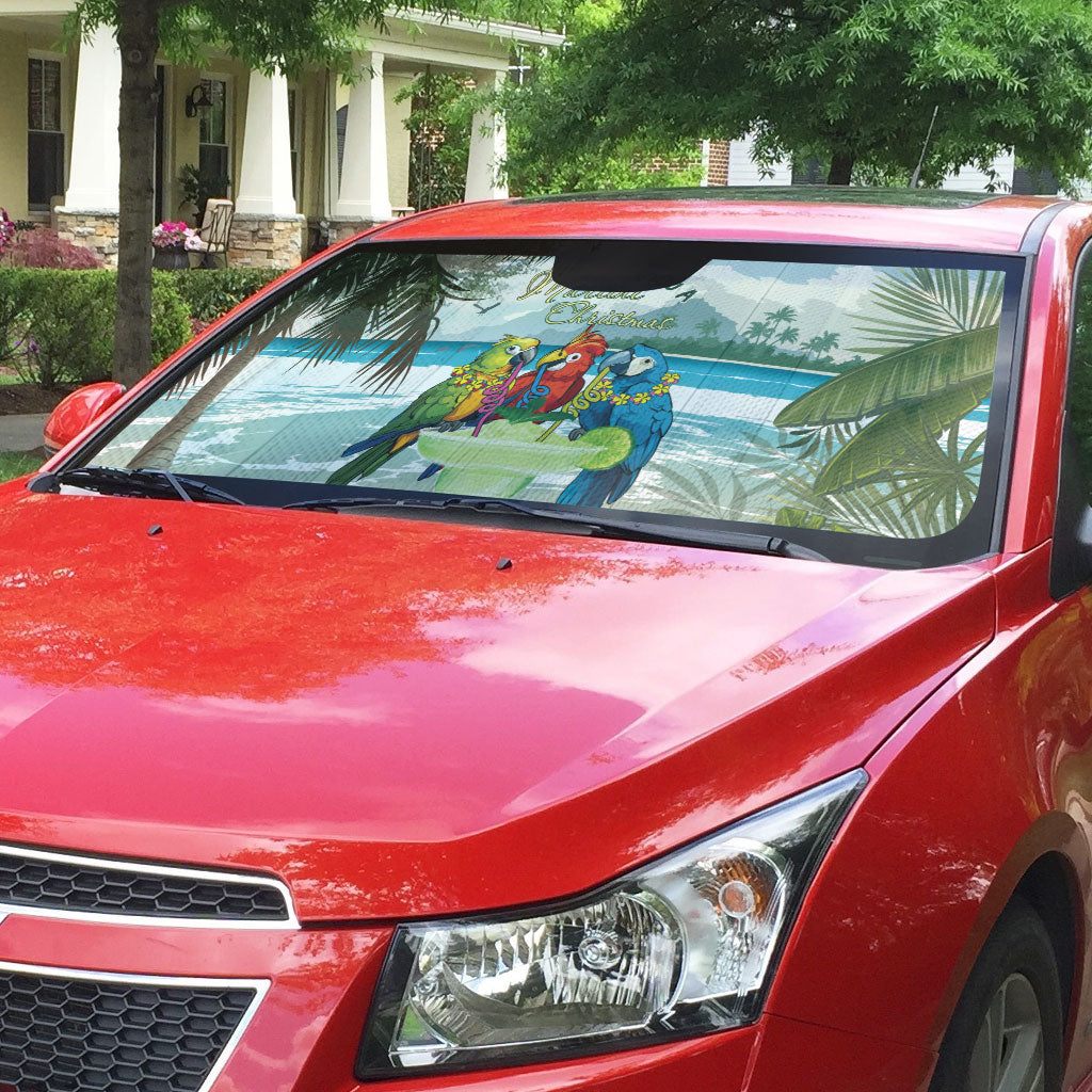 Wish You A Merry Martini Christmas Auto Sun Shade Cocktail Parrot-dise