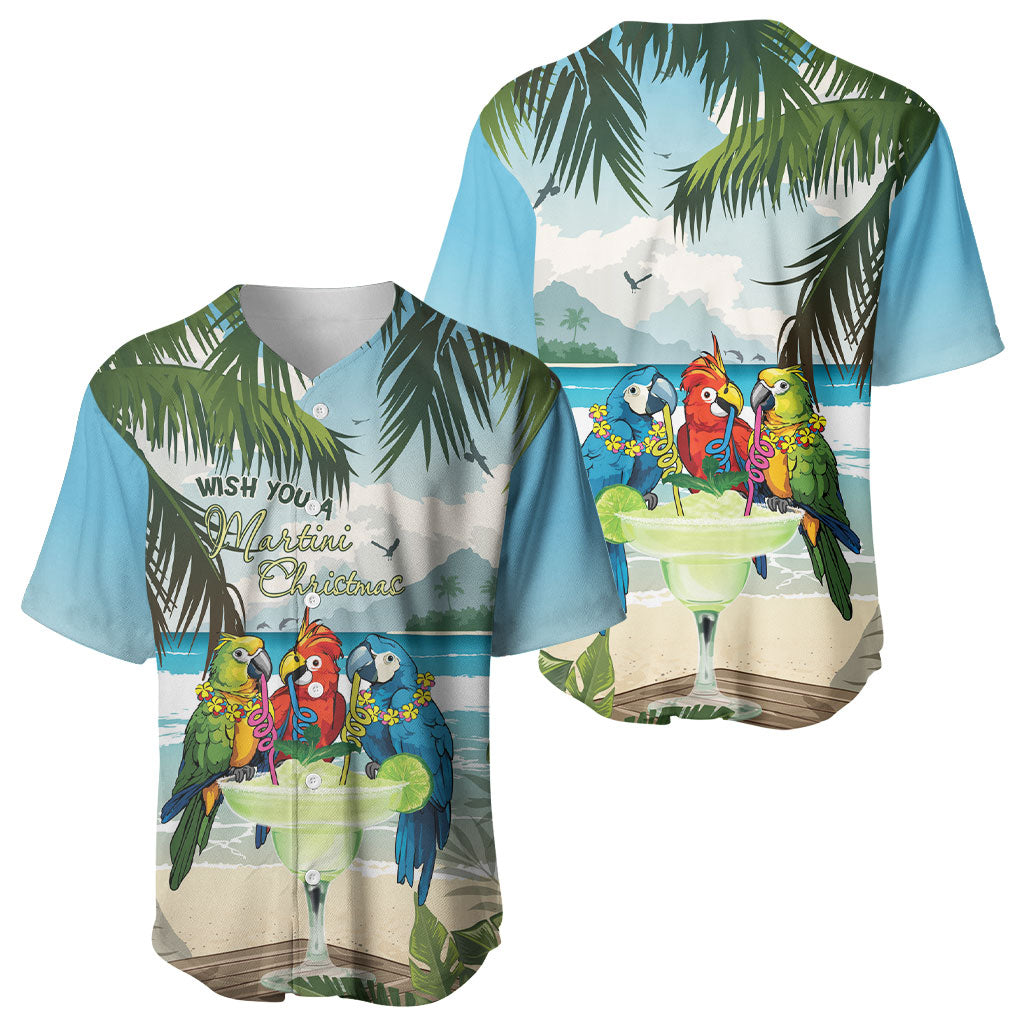 Wish You A Merry Martini Christmas Baseball Jersey Cocktail Parrot-dise