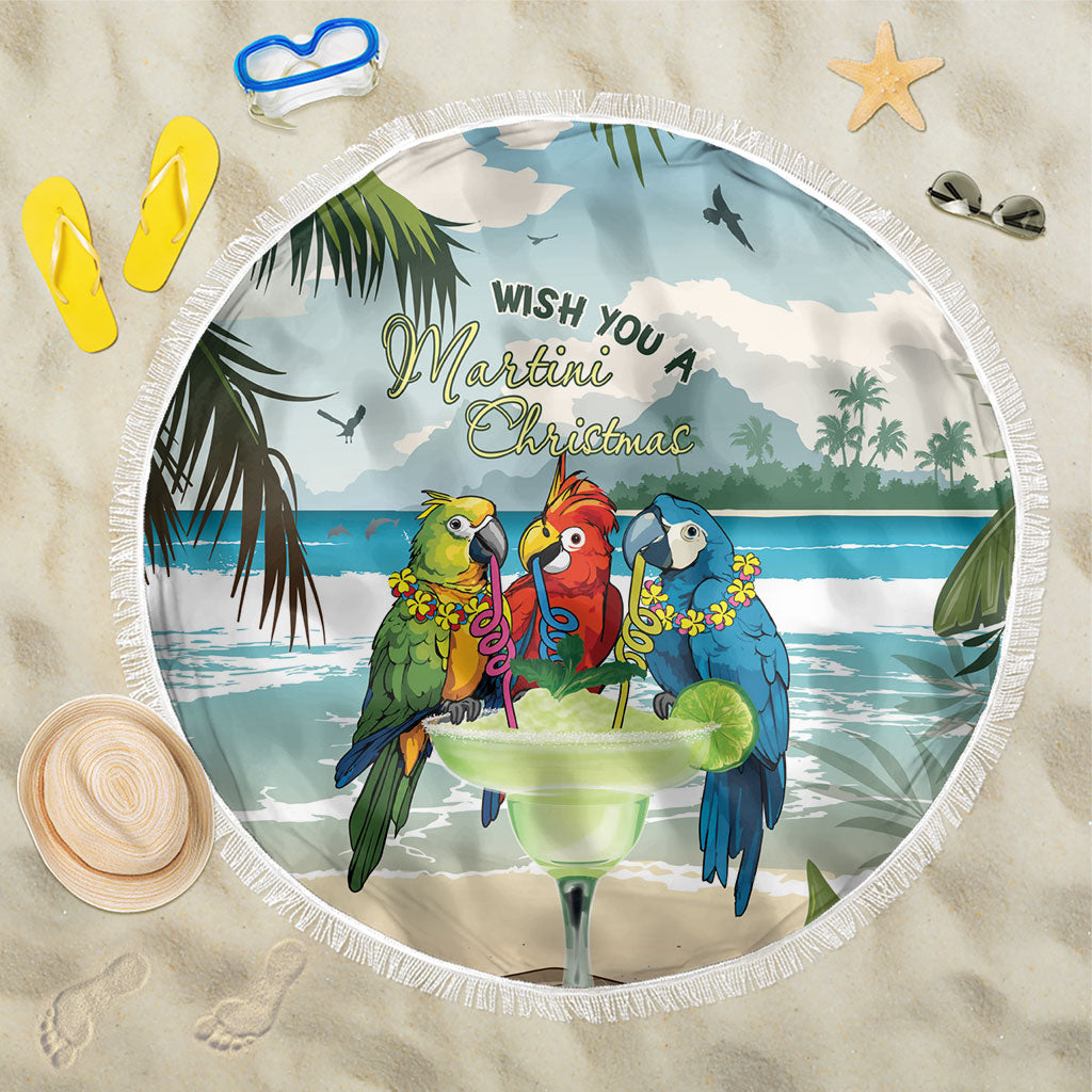 Wish You A Merry Martini Christmas Beach Blanket Cocktail Parrot-dise