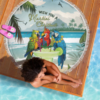 Wish You A Merry Martini Christmas Beach Blanket Cocktail Parrot-dise