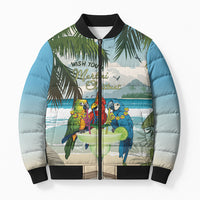 Wish You A Merry Martini Christmas Bomber Puffer Jacket Cocktail Parrot-dise