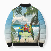 Wish You A Merry Martini Christmas Bomber Puffer Jacket Cocktail Parrot-dise