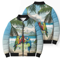Wish You A Merry Martini Christmas Bomber Puffer Jacket Cocktail Parrot-dise