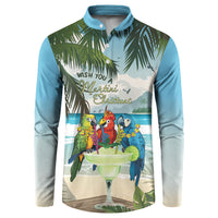 Wish You A Merry Martini Christmas Button Sweatshirt Cocktail Parrot-dise
