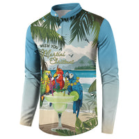 Wish You A Merry Martini Christmas Button Sweatshirt Cocktail Parrot-dise