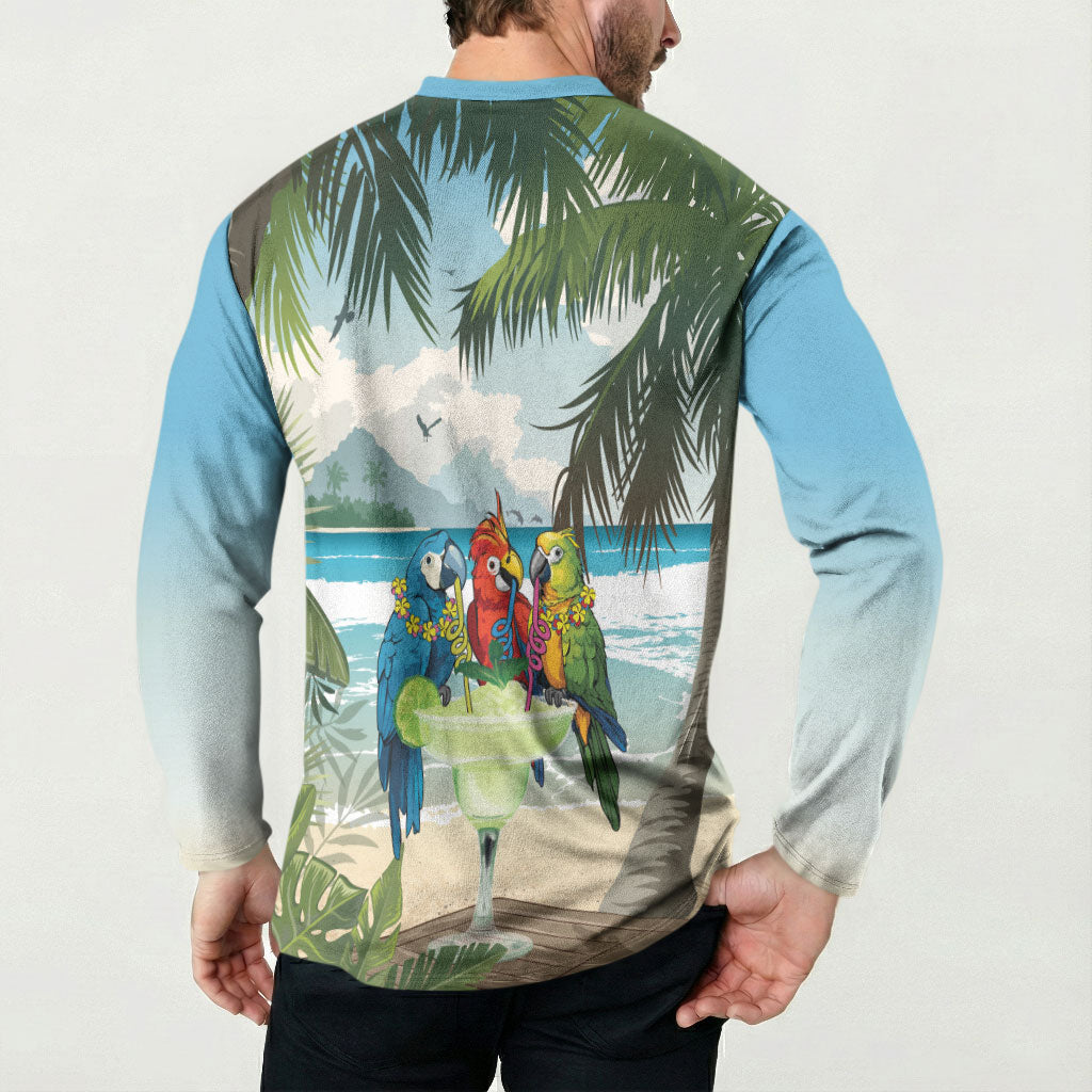 Wish You A Merry Martini Christmas Button Sweatshirt Cocktail Parrot-dise