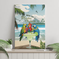 Wish You A Merry Martini Christmas Canvas Wall Art Cocktail Parrot-dise LT7 - Polynesian Pride