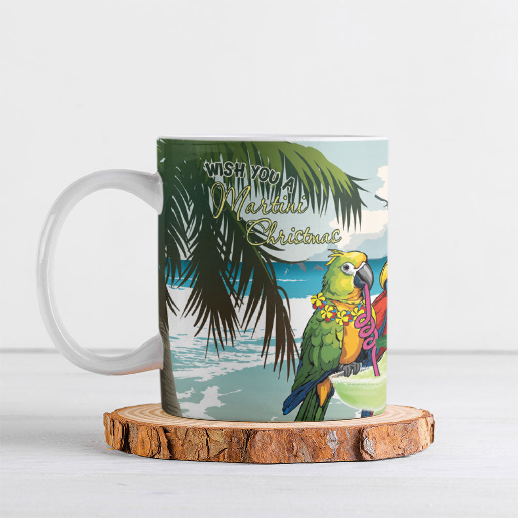 Wish You A Merry Martini Christmas Ceramic Mug Cocktail Parrot-dise LT7 Multicolor - Polynesian Pride