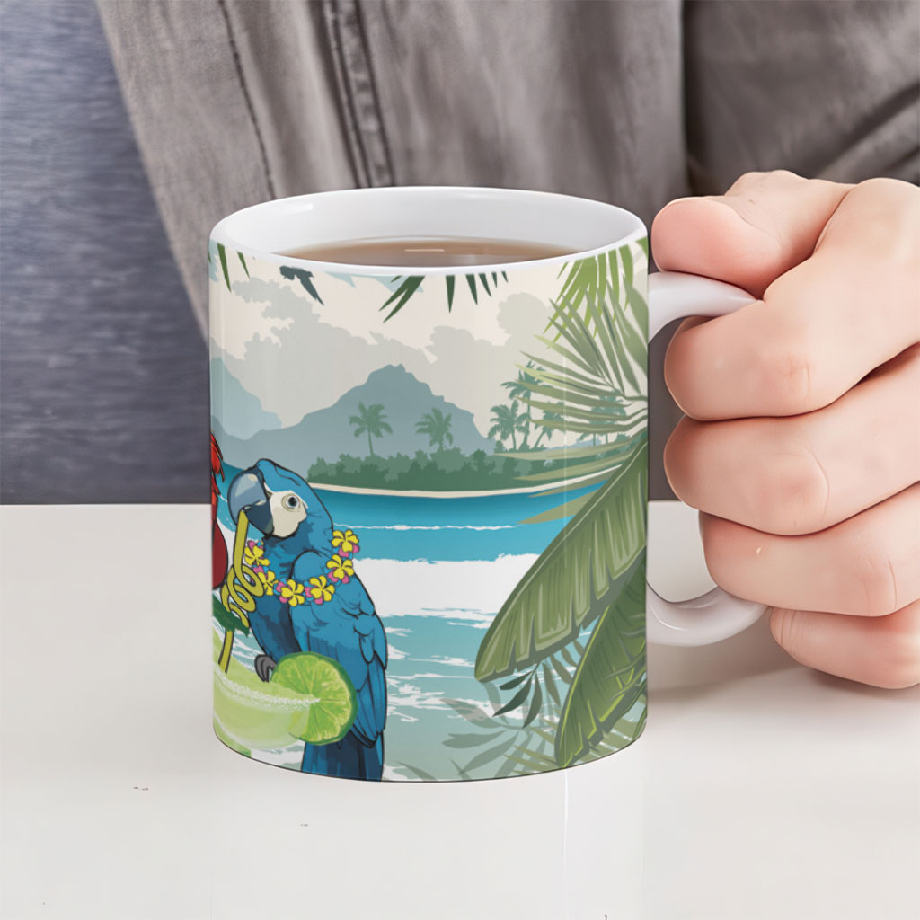 Wish You A Merry Martini Christmas Ceramic Mug Cocktail Parrot-dise LT7 - Polynesian Pride