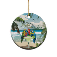 Wish You A Merry Martini Christmas Ceramic Ornament Cocktail Parrot-dise