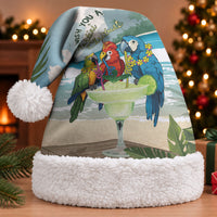 Wish You A Merry Martini Christmas Santa Hat Cocktail Parrot-dise LT7 With Fur Multicolor - Polynesian Pride