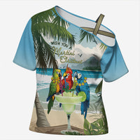 Wish You A Merry Martini Christmas Cross Shoulder Shirt Cocktail Parrot-dise LT7 Female Multicolor - Polynesian Pride