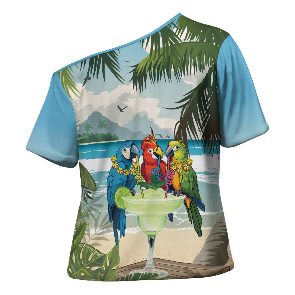 Wish You A Merry Martini Christmas Cross Shoulder Shirt Cocktail Parrot-dise LT7 - Polynesian Pride