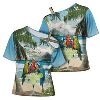 Wish You A Merry Martini Christmas Cross Shoulder Shirt Cocktail Parrot-dise LT7 - Polynesian Pride