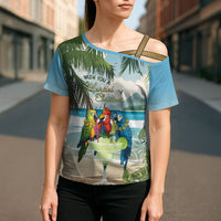 Wish You A Merry Martini Christmas Cross Shoulder Shirt Cocktail Parrot-dise LT7 - Polynesian Pride